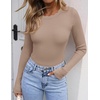 ZESICA Womens Long Sleeve Ribbed Knit Fitted Sweaters Tops(Lightcamel)