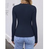 ZESICA Womens Long Sleeve Ribbed Knit Fitted Sweaters Tops(Navy)