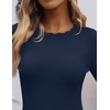 ZESICA Womens Long Sleeve Ribbed Knit Fitted Sweaters Tops(Navy)