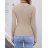 ZESICA Womens Long Sleeve Ribbed Knit Fitted Sweaters Tops(Sand)