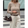 ZESICA Womens Long Sleeve Ribbed Knit Fitted Sweaters Tops(Sand)
