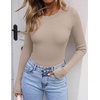 ZESICA Womens Long Sleeve Ribbed Knit Fitted Sweaters Tops(Sand)