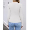 ZESICA Womens Long Sleeve Ribbed Knit Fitted Sweaters Tops(White)