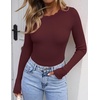 ZESICA Womens Long Sleeve Ribbed Knit Fitted Sweaters Tops(Winered)