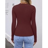 ZESICA Womens Long Sleeve Ribbed Knit Fitted Sweaters Tops(Winered)