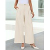 ZESICA Womens Wide Leg Dress Pants 2026 High Waisted Work Palazzo Pants Office Business Casual Flowy Trousers Slacks(Beige)