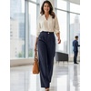 ZESICA Womens Wide Leg Dress Pants 2026 High Waisted Work Palazzo Pants Office Business Casual Flowy Trousers Slacks(Navy)