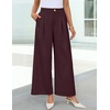 ZESICA Womens Wide Leg Dress Pants 2026 High Waisted Work Palazzo Pants Office Business Casual Flowy Trousers Slacks(Wine)