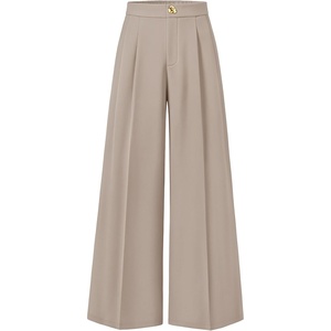 ZESICA Womens Wide Leg Dress Pants 2026 High Waisted Work Palazzo Pants Office Business Casual Flowy Trousers Slacks(Graybrown)
