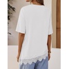 ZESICA Women’s Summer Oversized T-Shirts Asymmetrical Lace Going Out Tops(White)