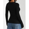 ZESICA Women’s Long Sleeve Button Soft Knit Pullover Sweaters(Black)