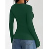 ZESICA Women’s Long Sleeve Button Soft Knit Pullover Sweaters(Darkgreen)