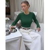 ZESICA Women’s Long Sleeve Button Soft Knit Pullover Sweaters(Darkgreen)