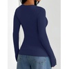 ZESICA Women’s Long Sleeve Button Soft Knit Pullover Sweaters(Navy)