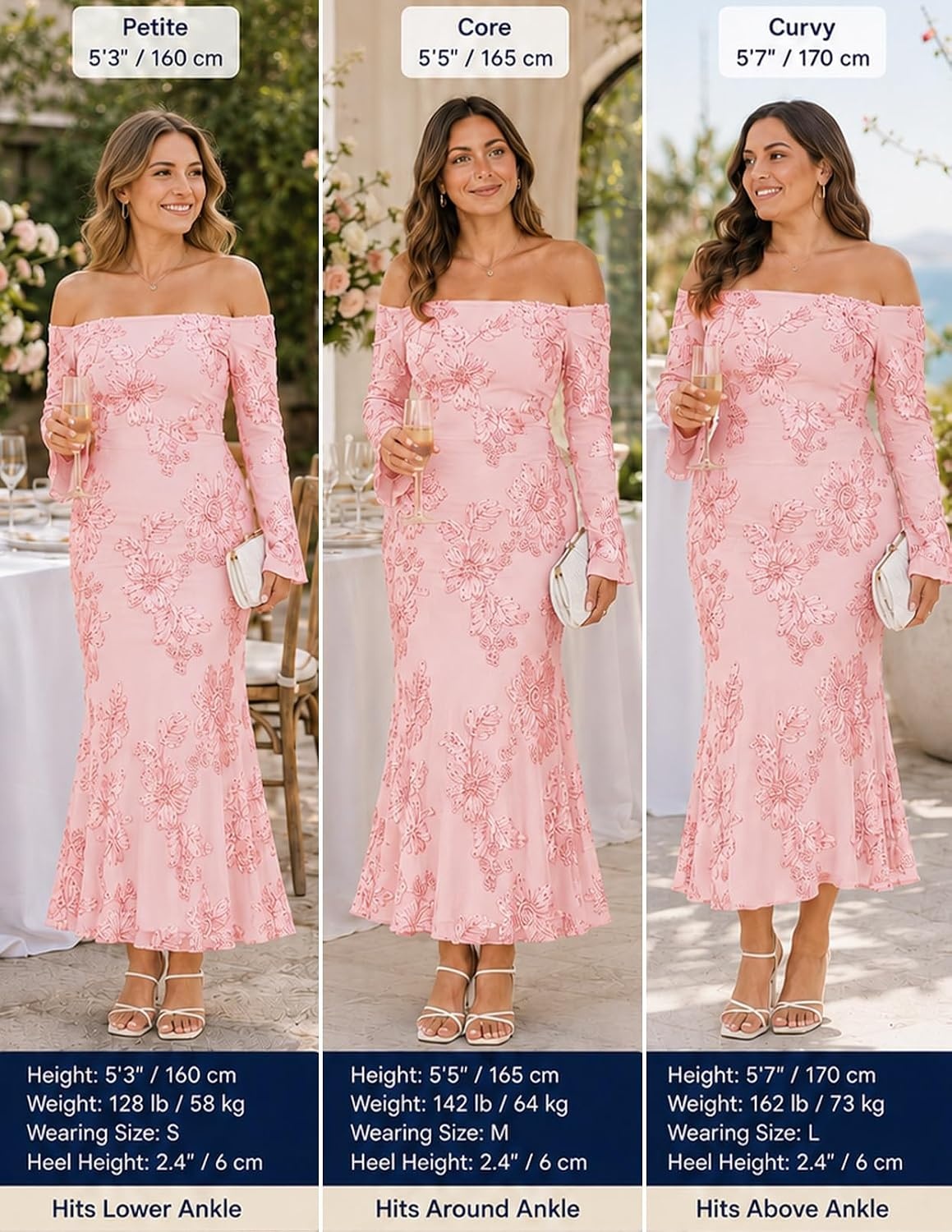image:imageZESICA Womens Fall Off Shoulder Floral Wedding Guest Maxi DressesPink