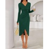 ZESICA Women’s Fall Long Sleeve Wrap Bodycon Cocktail Party Dresses(Darkgreen)