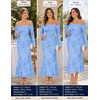 ZESICA Women’s Fall Off Shoulder Floral Wedding Guest Maxi Dresses(Blue)