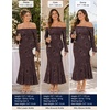 ZESICA Women’s Fall Off Shoulder Floral Wedding Guest Maxi Dresses(Brown)