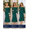 ZESICA Women’s Fall Off Shoulder Floral Wedding Guest Maxi Dresses(Green)