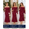 ZESICA Women’s Fall Off Shoulder Floral Wedding Guest Maxi Dresses(Red)