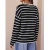 ZESICA Women’s Striped Button Up Cardigan Sweaters V Neck Trendy Knit Tops(Dark Black)