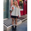 ZESICA Women’s Striped Button Up Cardigan Sweaters V Neck Trendy Knit Tops(Green)