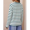 ZESICA Women’s Striped Button Up Cardigan Sweaters V Neck Trendy Knit Tops(Green)