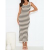 ZESICA Women’s Summer Sleeveless Ribbed Knit Bodycon Midi Dresses(Apricot)