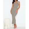 ZESICA Women’s Summer Sleeveless Ribbed Knit Bodycon Midi Dresses(Apricot)