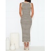 ZESICA Women’s Summer Sleeveless Ribbed Knit Bodycon Midi Dresses(Apricot)