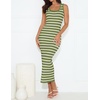 ZESICA Women’s Summer Sleeveless Ribbed Knit Bodycon Midi Dresses(Olivegreen)