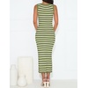 ZESICA Women’s Summer Sleeveless Ribbed Knit Bodycon Midi Dresses(Olivegreen)