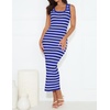 ZESICA Women’s Summer Sleeveless Ribbed Knit Bodycon Midi Dresses(Royalblue)