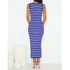 ZESICA Women’s Summer Sleeveless Ribbed Knit Bodycon Midi Dresses(Royalblue)