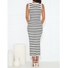 ZESICA Women’s Summer Sleeveless Ribbed Knit Bodycon Midi Dresses(White)