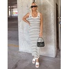 ZESICA Women’s Summer Sleeveless Ribbed Knit Bodycon Midi Dresses(White)