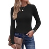 ZESICA Fall Fitted Sweaters for Women 2026 Trendy Business Casual Tops(Black)