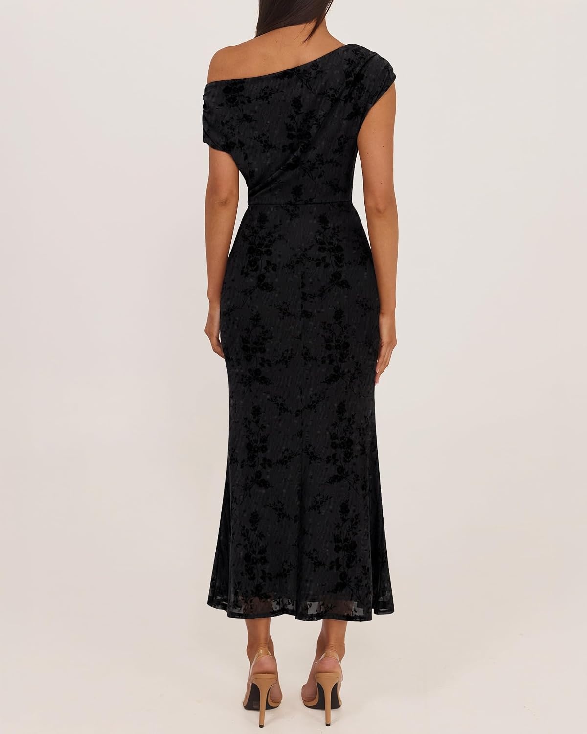 image:imageZESICA Womens Off Shoulder Floral Formal Cocktail Wedding Guest Long DressBlack