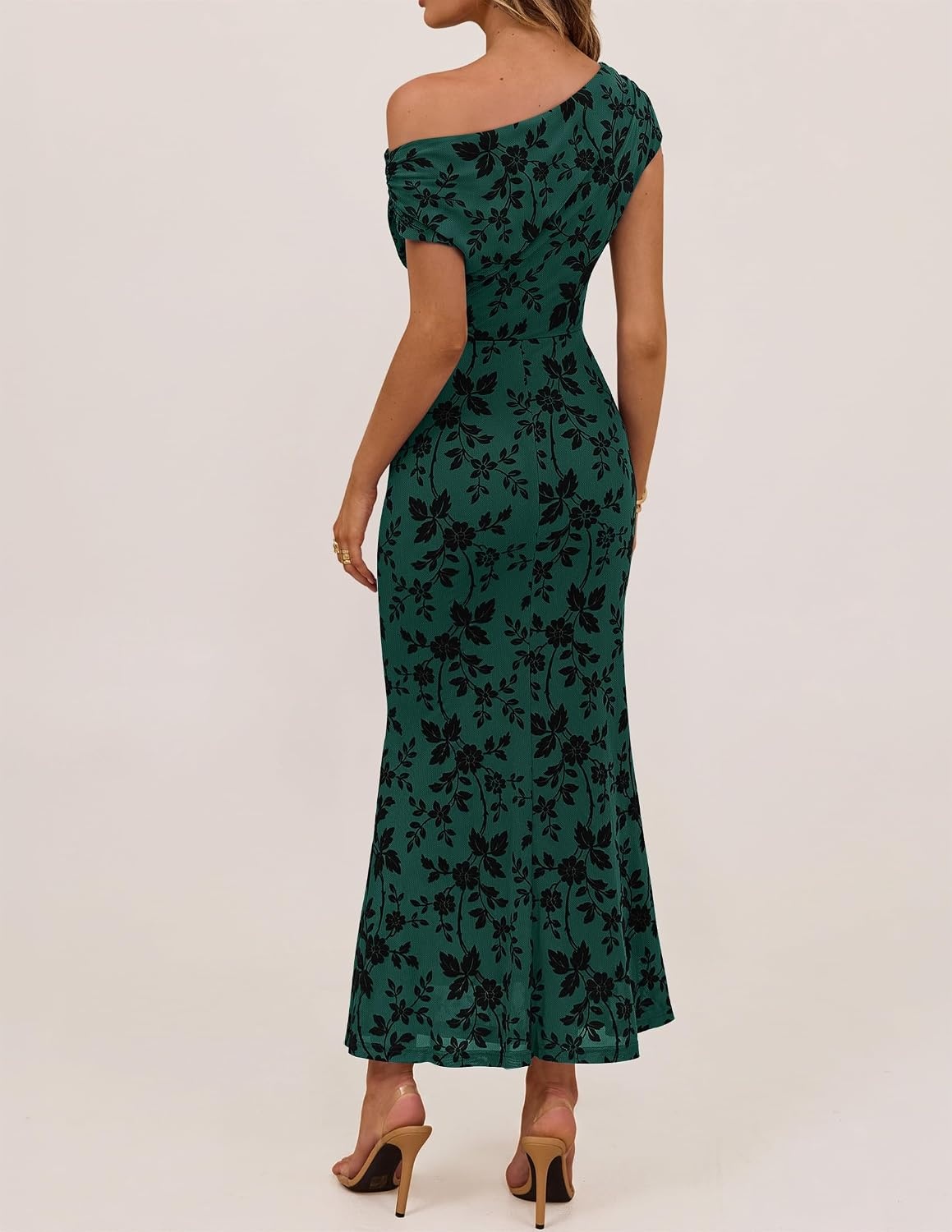 image:imageZESICA Womens Off Shoulder Floral Formal Cocktail Wedding Guest Long DressDark Green