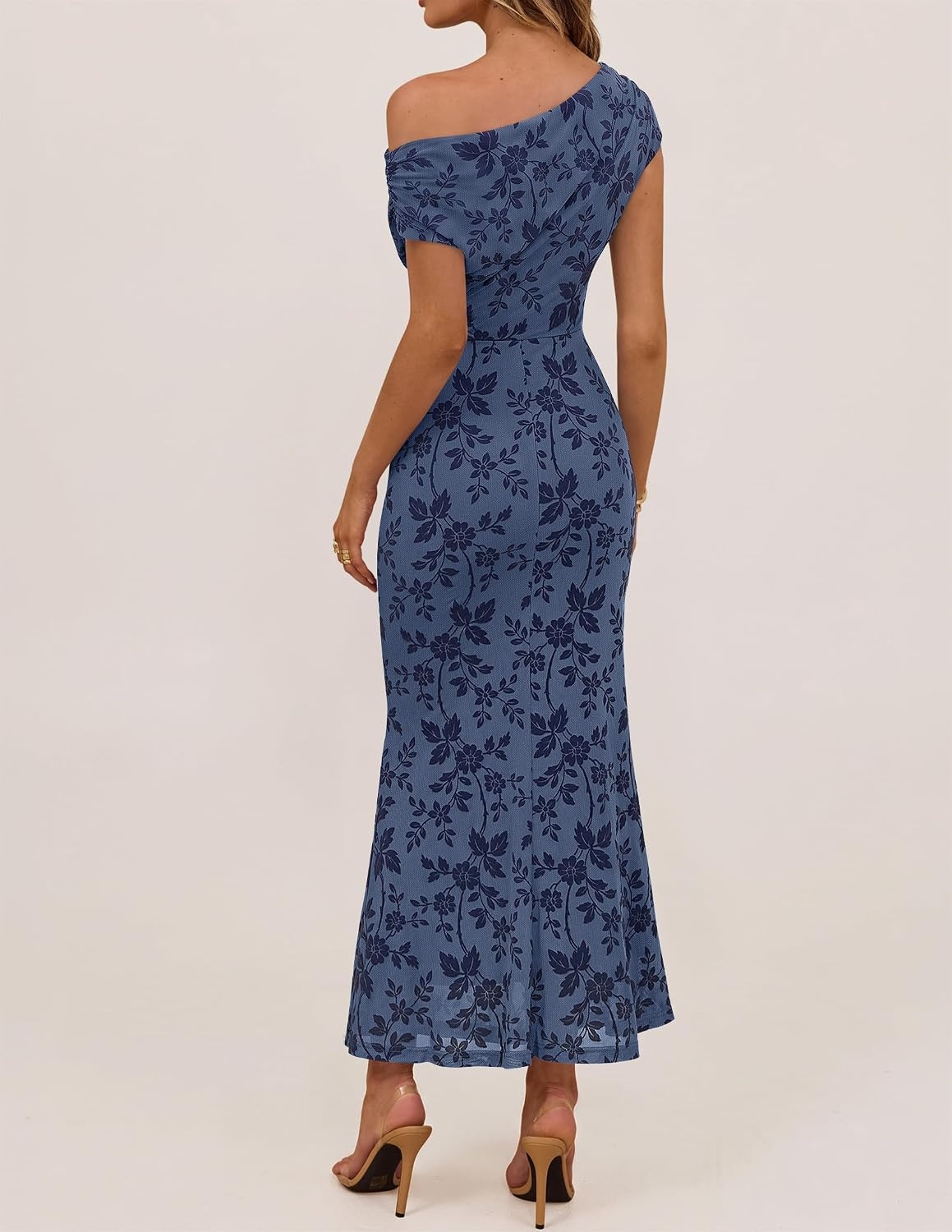 image:imageZESICA Womens Off Shoulder Floral Formal Cocktail Wedding Guest Long DressDusty Blue