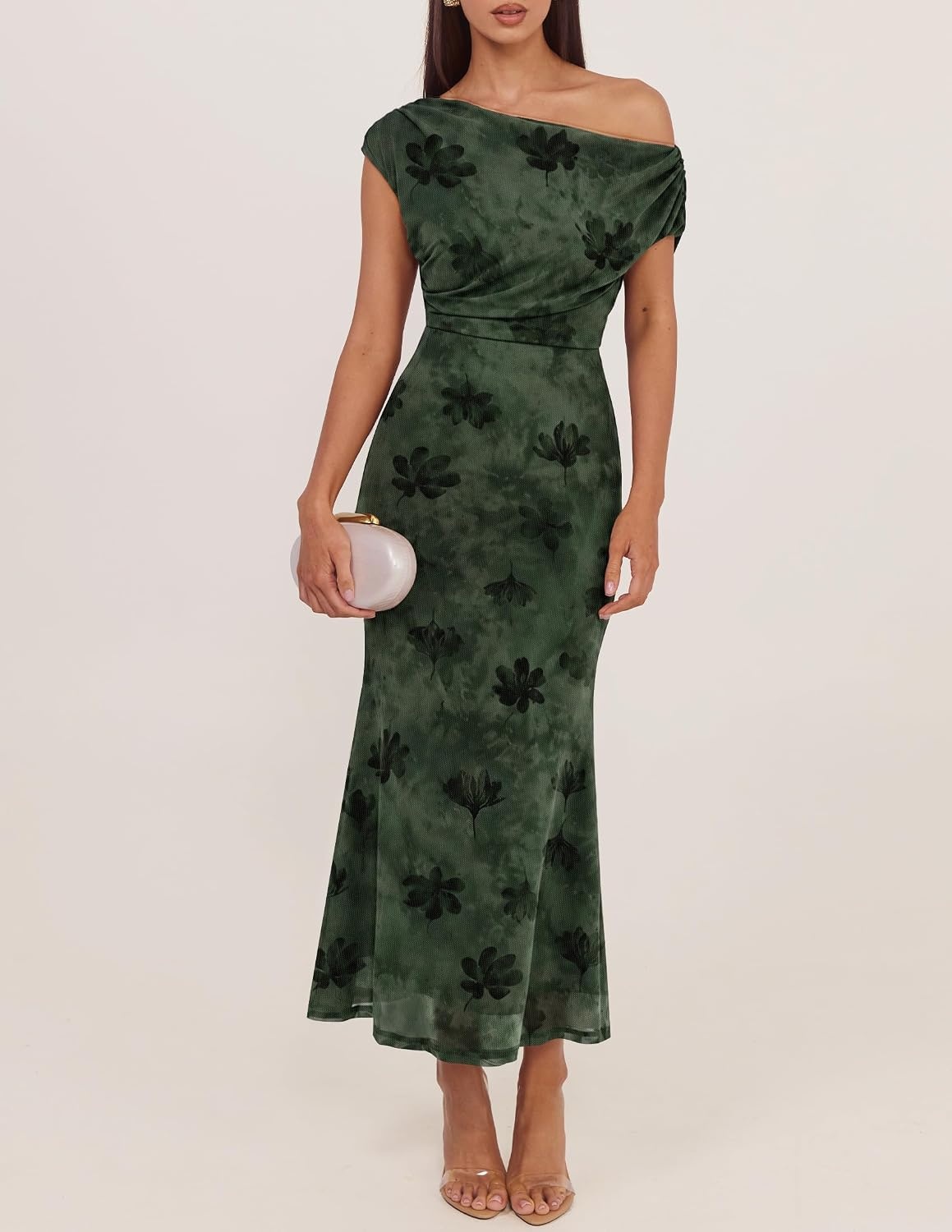 image:imageZESICA Womens Off Shoulder Floral Formal Cocktail Wedding Guest Long DressGreen