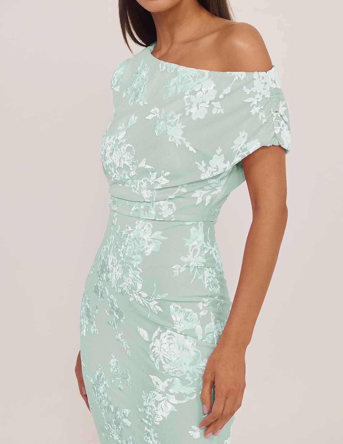 image:imageZESICA Womens Off Shoulder Floral Formal Cocktail Wedding Guest Long DressLight Green