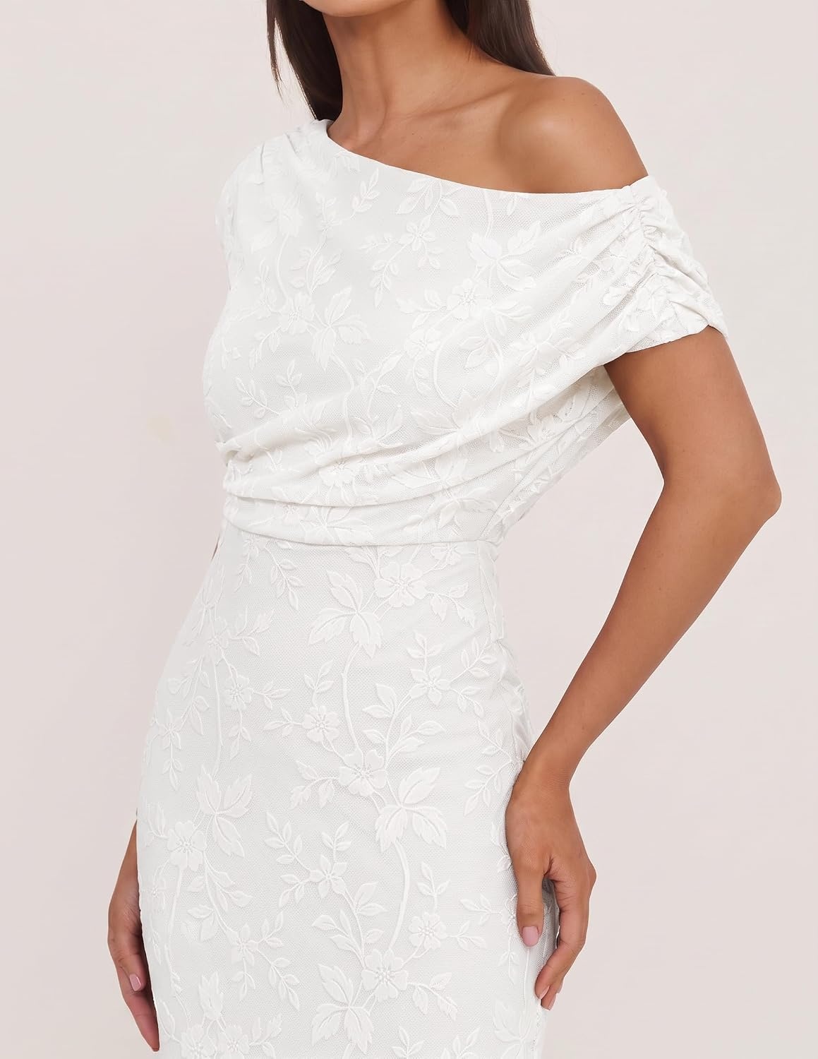 image:imageZESICA Womens Off Shoulder Floral Formal Cocktail Wedding Guest Long DressWhite