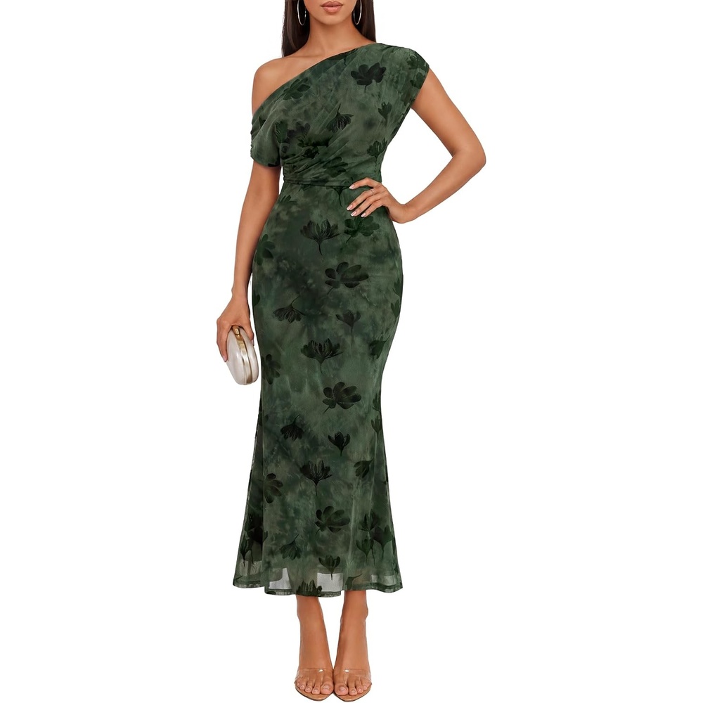 image:imageZESICA Womens Off Shoulder Floral Formal Cocktail Wedding Guest Long DressGreen