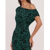 ZESICA Women’s Off Shoulder Floral Formal Cocktail Wedding Guest Long Dress(Dark Green)