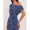 ZESICA Women’s Off Shoulder Floral Formal Cocktail Wedding Guest Long Dress(Dusty Blue)