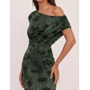 ZESICA Women’s Off Shoulder Floral Formal Cocktail Wedding Guest Long Dress(Green)