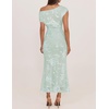 ZESICA Women’s Off Shoulder Floral Formal Cocktail Wedding Guest Long Dress(Light Green)