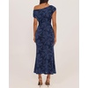 ZESICA Women’s Off Shoulder Floral Formal Cocktail Wedding Guest Long Dress(Navy)
