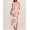 ZESICA Women’s Off Shoulder Floral Formal Cocktail Wedding Guest Long Dress(Yellow)